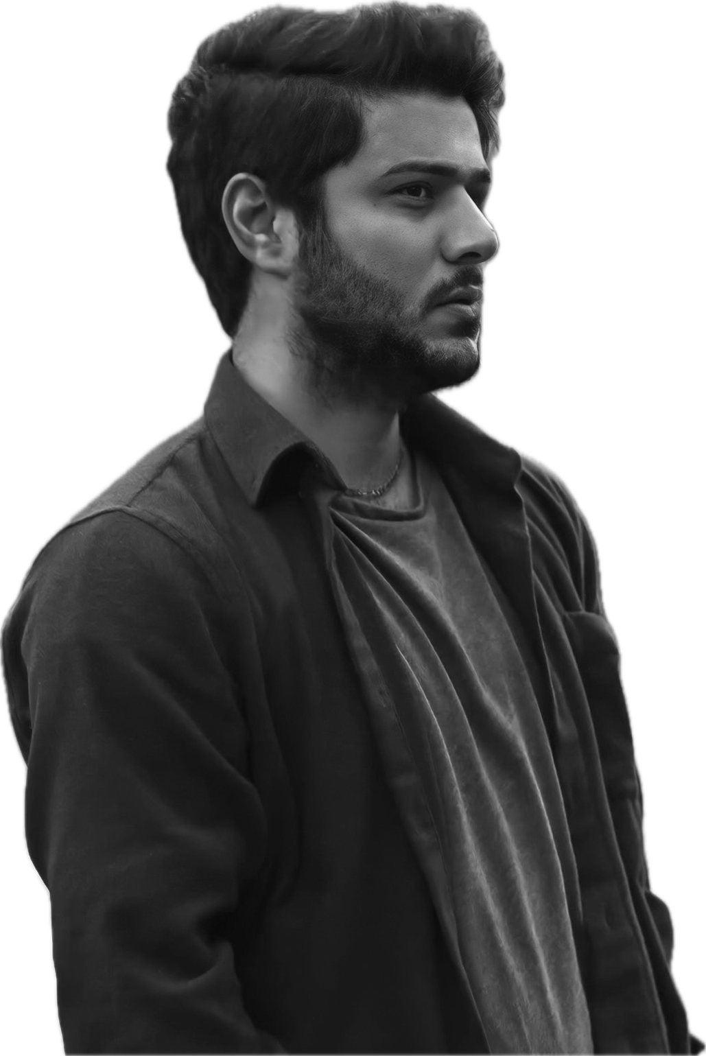 Ressam Deniz Serkan Özcan’ın siyah beyaz portresi